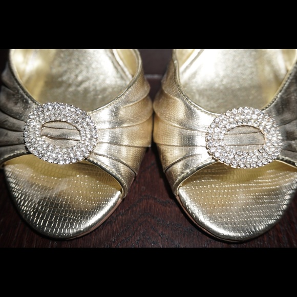 Aldo gold open toe heels - Picture 2 of 6